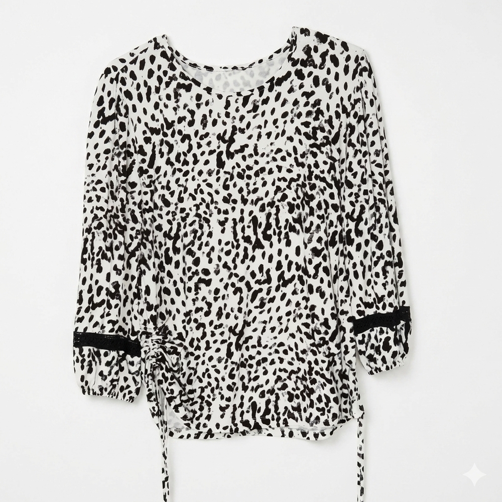 Como Blu Women's Knit Animal Print Shirt Size Large